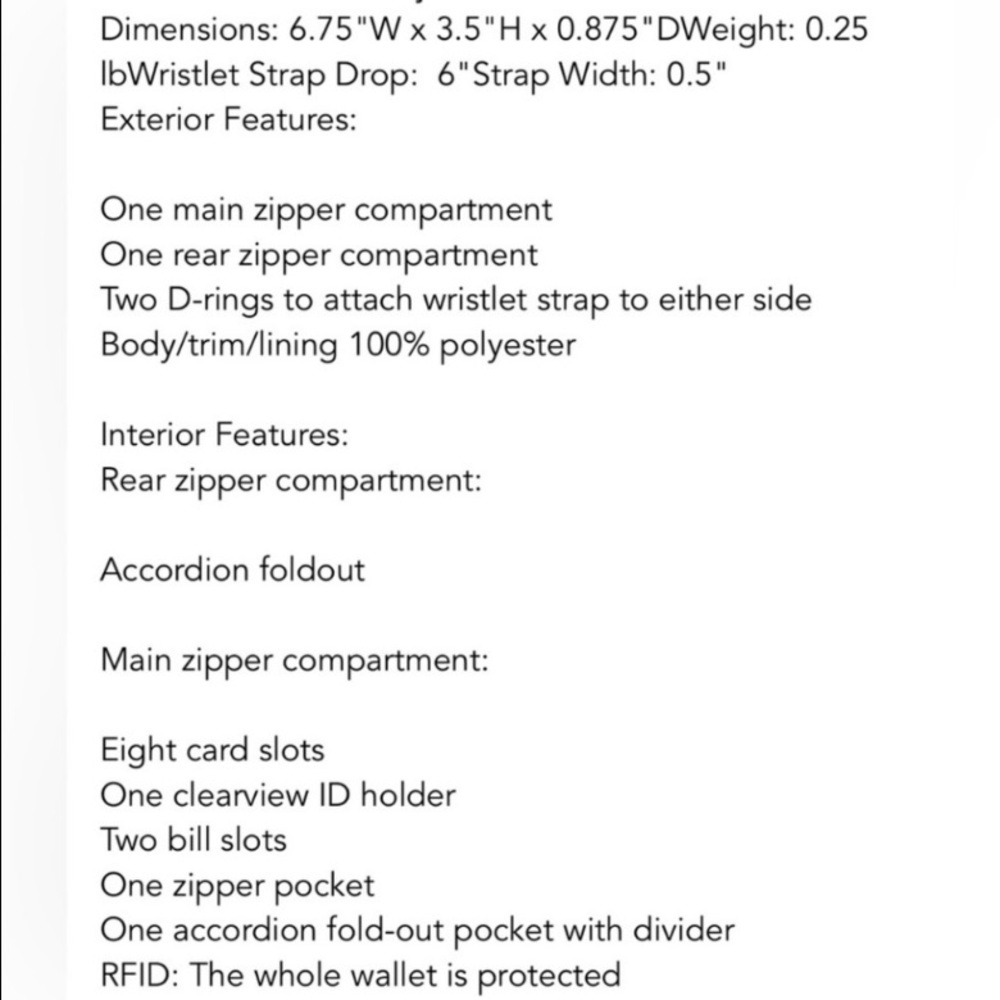 combo:Whirly RFID Wristlet Wallet; Heart in🍑Peach Sorbet & 1.5in crossbody strap - Picture 6 of 9